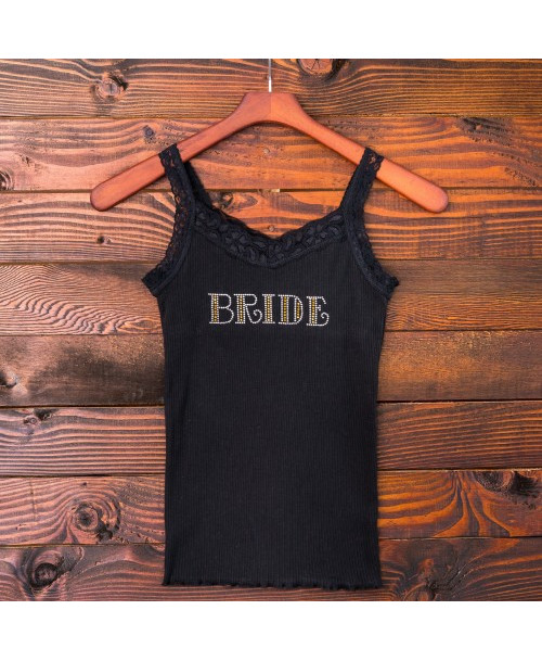 Bride Lace Tank Top - BLACK - $16.00